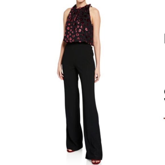 Ramy Brooke Black Leona Burnout Jumpsuit New Size 8 - Picture 1 of 11
